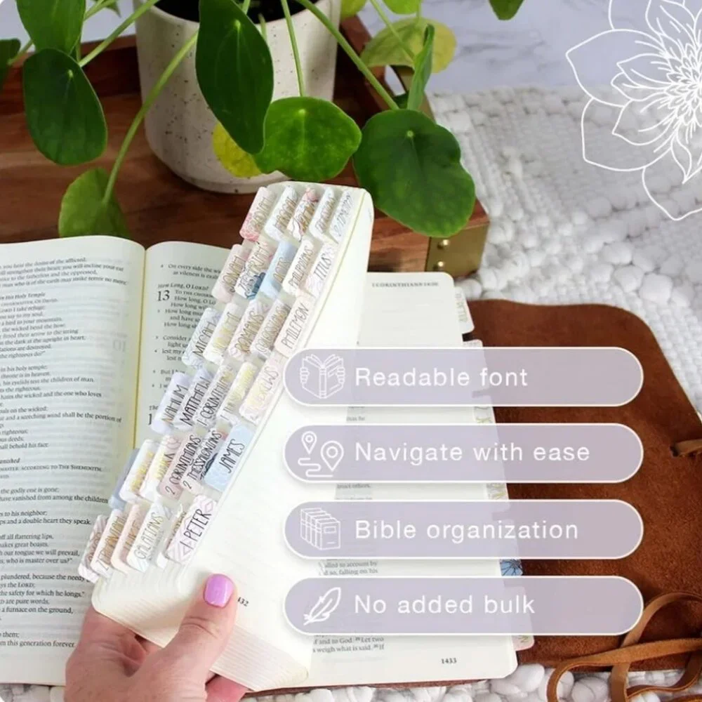 Bible Tabs, Gold Foil Lettering, Laminated